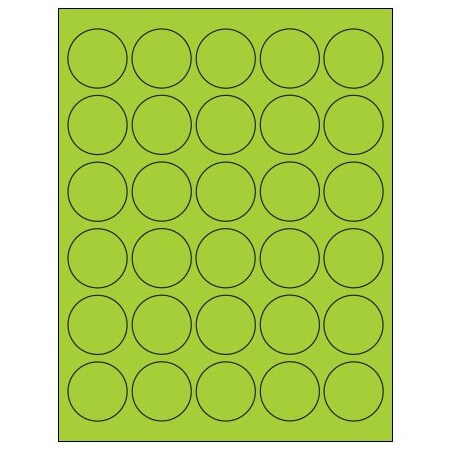 Bsc Preferred 1-1/2'' Fluorescent Green Circle Laser Labels, 3000PK BUY00015873